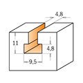 750.001.11 Frez HM D=9,5  d=4,8  I=11
