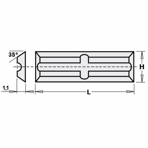 225554  Płytka HM 25,0x5,5x1,1mm