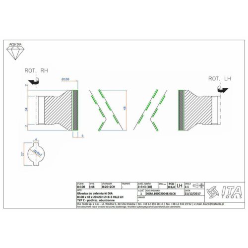 DGM.Głowica D=100 I=48 d=20+2CH