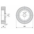 Rolka gumowa D=120 F=16 I=20 klin 5 mm  