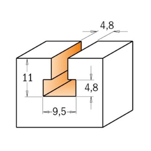 950.501.11 Frez HM D=9,5  d=4,8  I=11