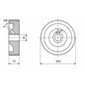 Rolka stalowa D=140 F=35 I=15 klin 10 mm