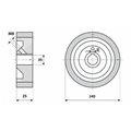 Rolka gumowa D=140 F=35 I=25 klin 10 mm 