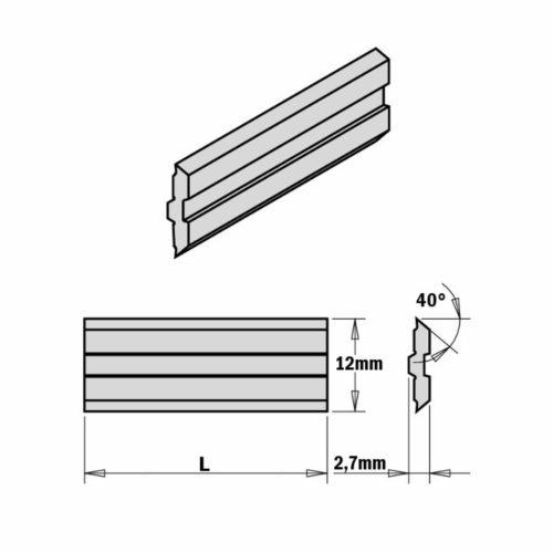 KS2.410.02 Nóż 410x12x2,7 mm HM komplet