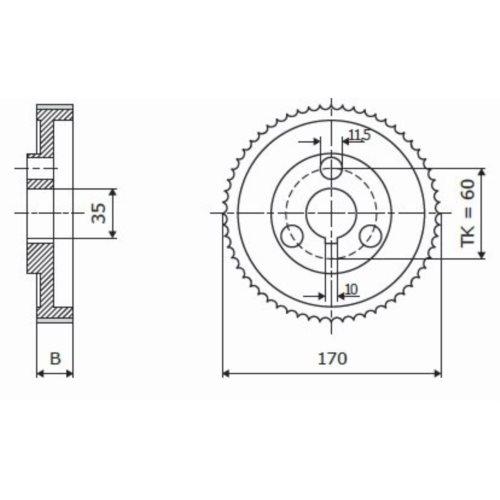 Rolka 170-30-35-3V Z chrom Prof A, Skos
