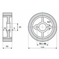Rolka 110-50-35 V guma 50 ShA white