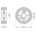 Rolka gumowa D=113 F=35 I=50 2 otwory   