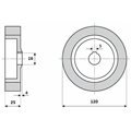 Rolka gumowa D=120 F=16 I=25 klin 5 mm  