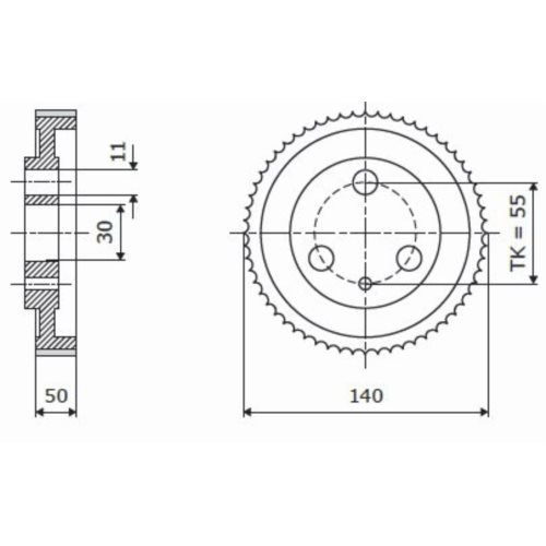 Rolka stalowa D=140 F=35 I=50 chrom Prof