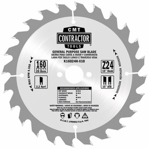 K16524H-X10  Piła D=165 K=1,7/1,1 F=20
