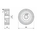 Rolka gumowa D=140 F=35 I=20 klin 10 mm 