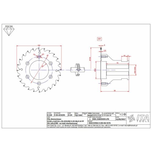 DSR.Piła D=150 F= 35 Z= 24 K=4,0