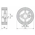 Rolka 110-40-35 V guma 50 ShA white