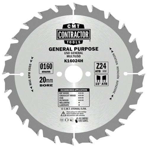 K16024H-X10 Piła D=160 K=2,2/1,4 F=20