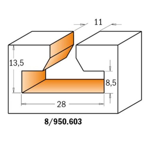 850.603.11 Frez HM D=28  d=11  I=13,5
