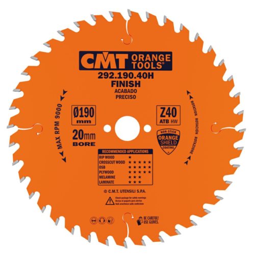 292.190.40H Piła HM 190x20x2,6/1,6 Z=40