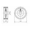 Rolka stalowa D=140 F=35 I=20 chrom Prof
