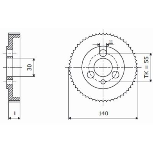 Rolka stalowa D=140 F=30 I=50 chrom Prof