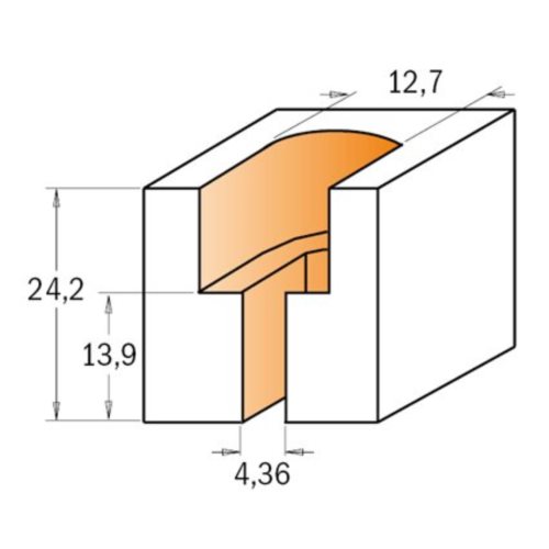813.601.11 Frez HM D=12,7 d=4,36 I=24,2