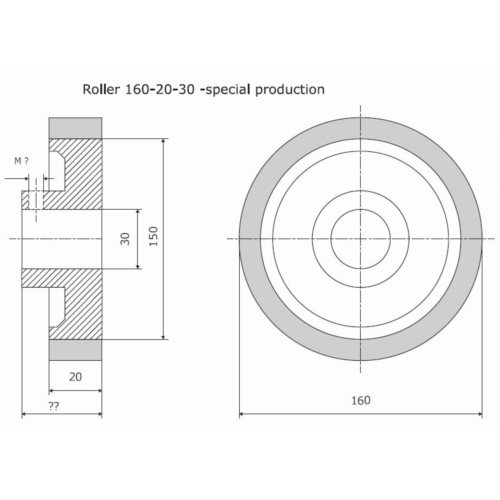 Rolka 160-20-30 V Silikon