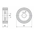 Rolka gumowa D=70 F=16 I=60 klin 5 mm   