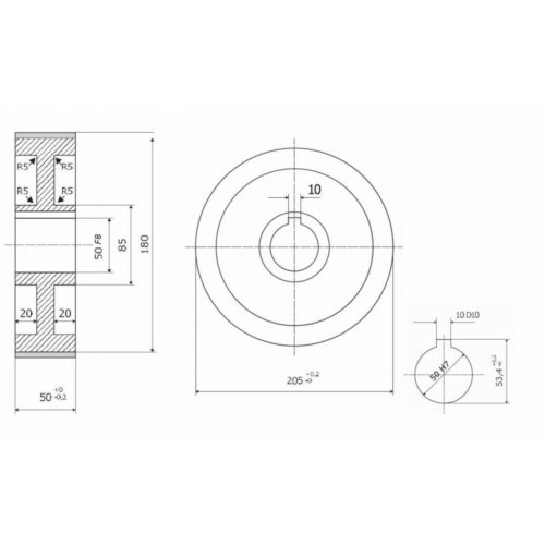 Rolka 205-50-50-10 - prod spec