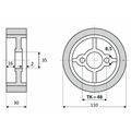 Rolka 110-30-35 V guma 50 ShA white