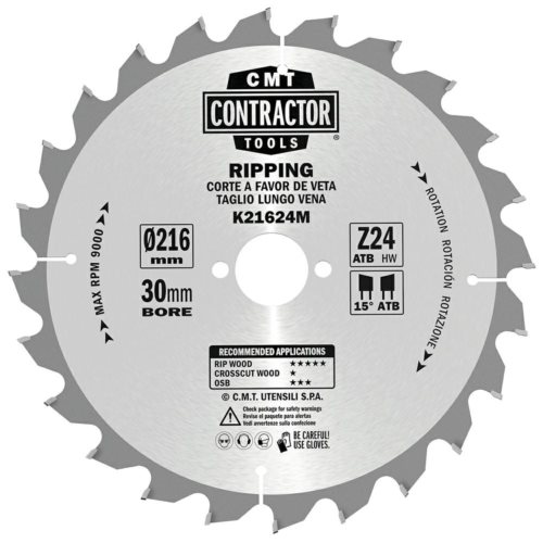 K21624M-X10  Piła D=216 K=2,4/1,6 F=30