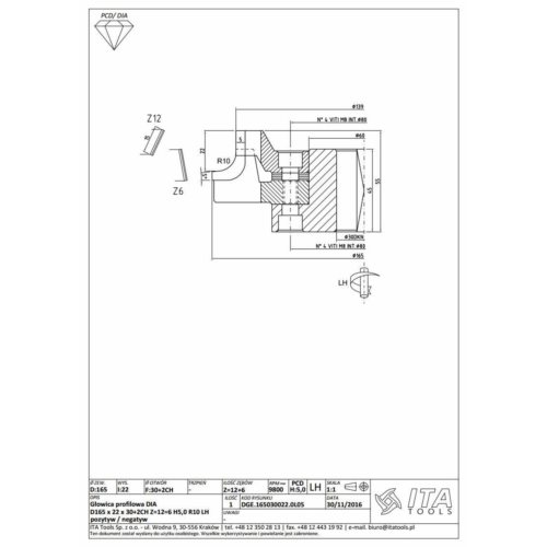 DGE.Frez D=165/139 F=30+2CH I=22