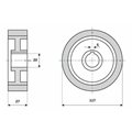 Rolka gumowa D=117 F=20 I=27 klin 6 mm  