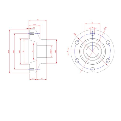 T28.Uchwyt Mech. D=109 F=30/65 B=58