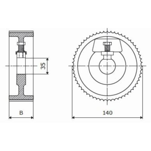 Rolka 140-50-35-10 Z chrom Prof A, Skos