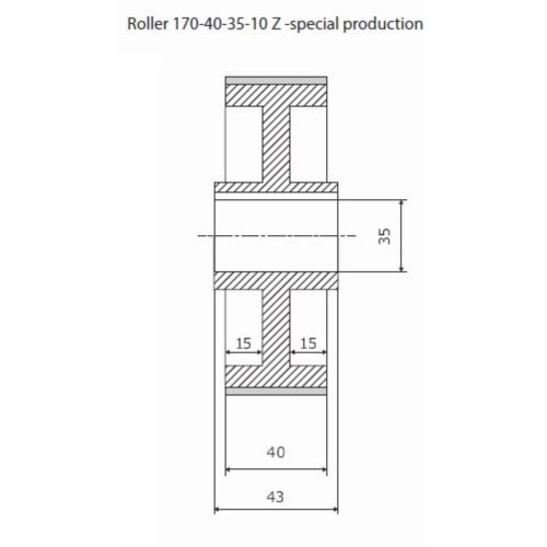 Rolka 170-40-35-10 Z chrom Prof A, Skos