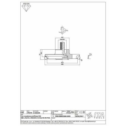DGB.Frez PCD D=80 I=R3/23  F=HSK25R
