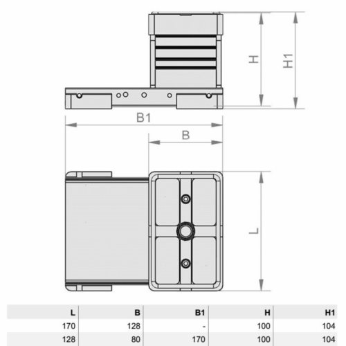 Blok podciśnieniowy VCBL-A-K2 125x75x100