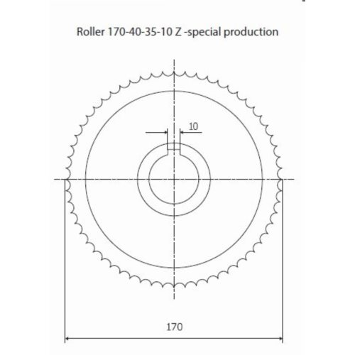 Rolka 170-40-35-10 Z chrom Prof A, Skos