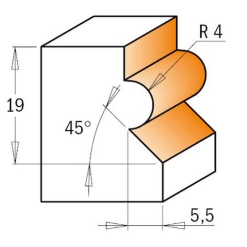 861.601.11 Frez HM R=4 D=23,8 I=19,05