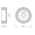 Rolka gumowa D=120 F=16 I=25 klin 6 mm  