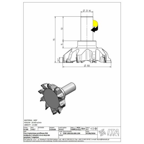 FDP.Frez D=100 I=10 S=25x50 L=95