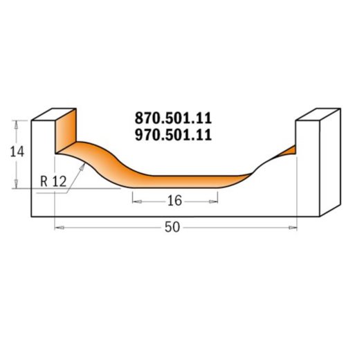 870.501.11 Frez HM R=12 D=50 d=16 I=14