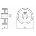 Rolka stalowa D=170 F=35 I=50 klin 10 mm