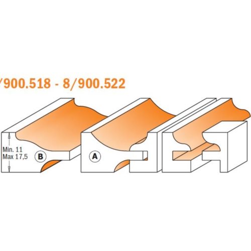 900.518.11 Zestaw frezów HW 3szt S=12
