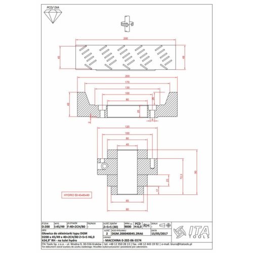 DGM Głowica DIA D=200 l=45 d=40