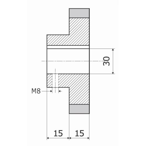 Rolka 140-15-30-8  PU 65-70 ShA