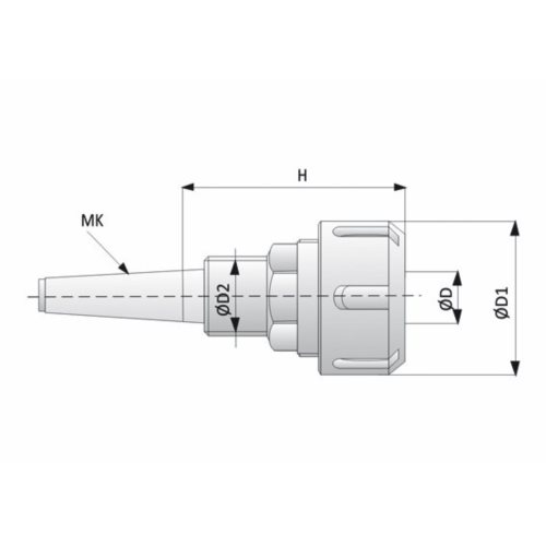 Uchwyt MK3 ER40 M30x1,5 H=80 DX