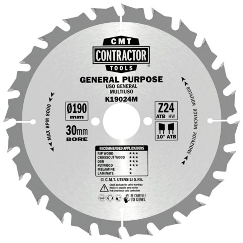 K19024M-X10  Piła D=190 K=2,2/1,4 F=30